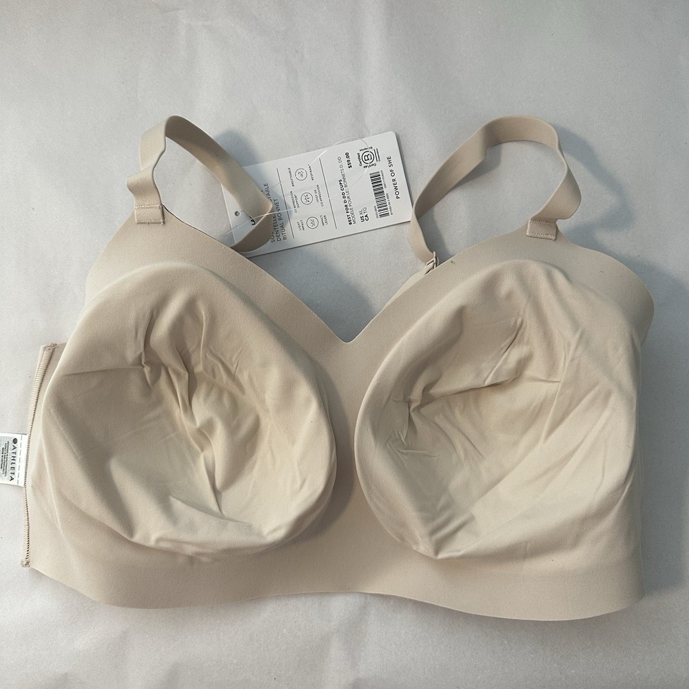Athleta Ritual Lace Adjustable Bra XL 40 Cup Sz D-DD Sand Beige Nude Pull On NWT - Picture 8 of 9